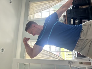 Nathan flexing — #RadDadStrong